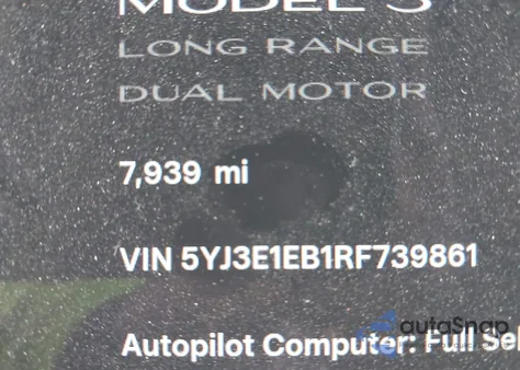 2024 Tesla Model 3 Long Range Dual Motor All-Wheel Drive z USA, uszkodzony, nr VIN 5YJ3E1EB1RF739861